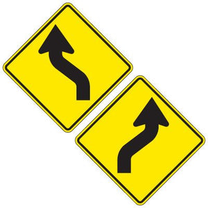 Reflective Warning Signs - Reverse Curve (Symbol)